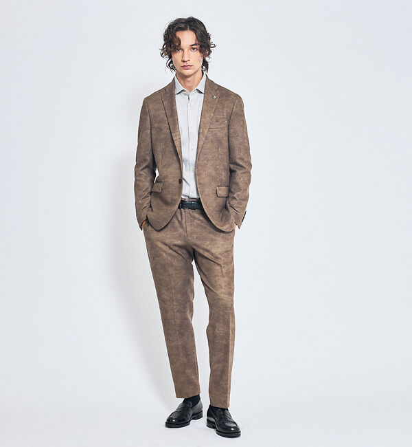 ABAHOUSE「【セットアップ対応】Down Fabric フェードスエード ジャケット / F」|テーラードジャケット|