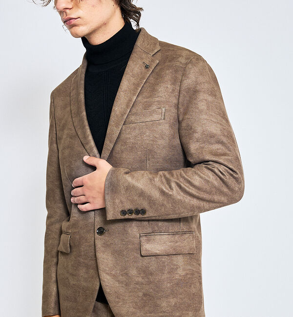 ABAHOUSE「【セットアップ対応】Down Fabric フェードスエード ジャケット / F」|テーラードジャケット|