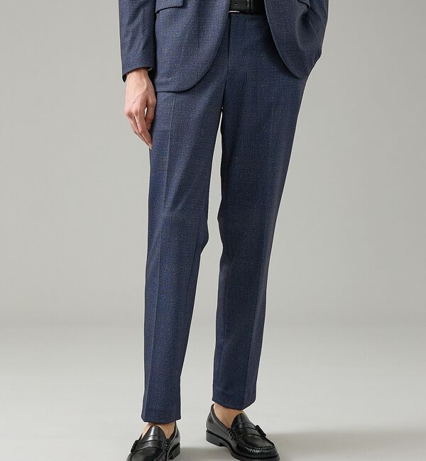 ABAHOUSE「【セットアップ対応】チェック柄 ライトポンチ イージースラックス / ストレッチ」|スラックス|