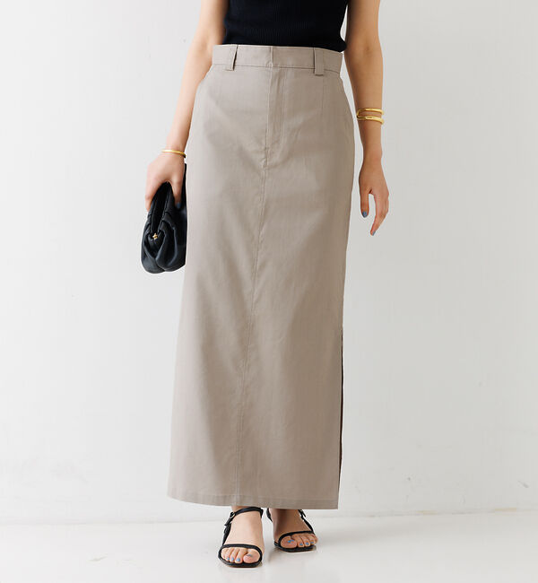 Rouge vif「麻混サイドスリットタイトスカート」|スカート|