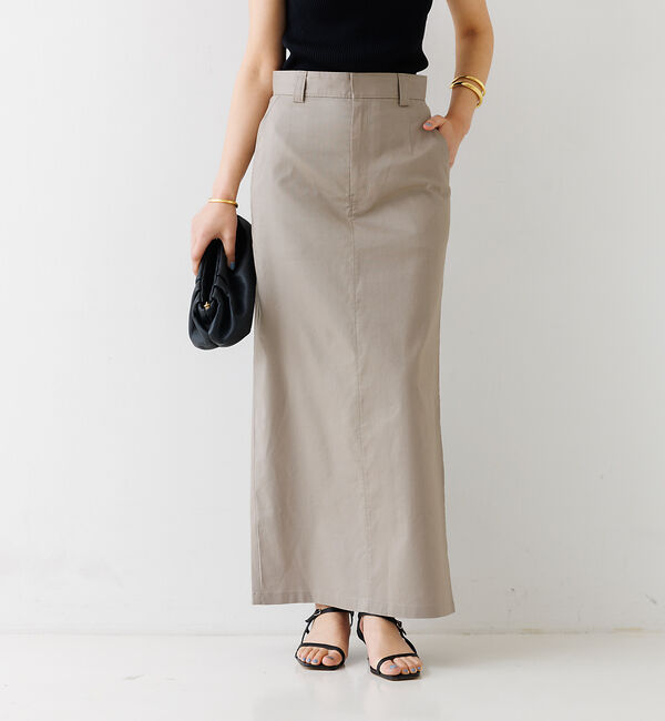 Rouge vif「麻混サイドスリットタイトスカート」|スカート|