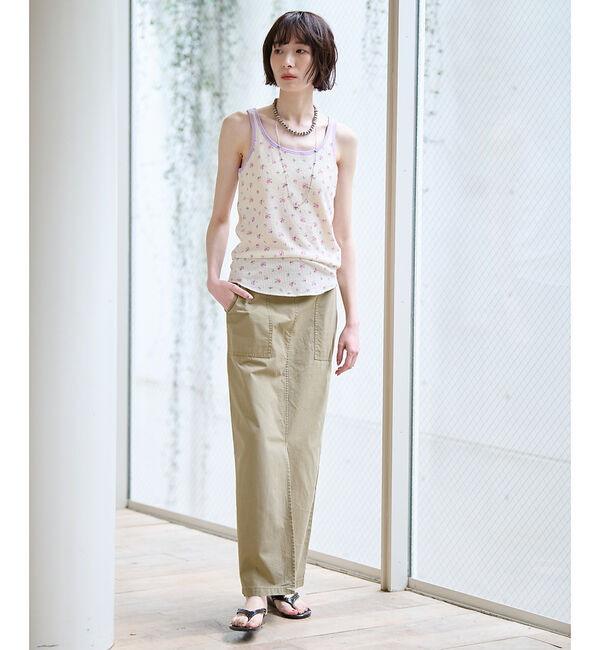 Rouge vif「【JEMORGAN / ジェーイーモーガン】クレリックタンクトップ/花柄/カップ」|キャミソール|