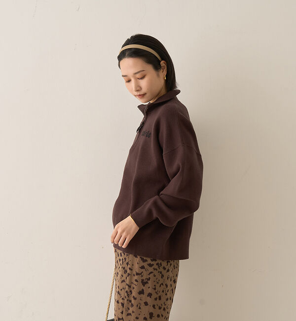 Rouge vif「ハーフジップロゴニットプルオーバー」|ニット・セーター|