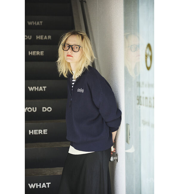 Rouge vif「ハーフジップロゴニットプルオーバー」|ニット・セーター|