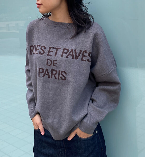 Rouge vif「【2025新色登場】ジャガードロゴニット」|ニット・セーター|グレー