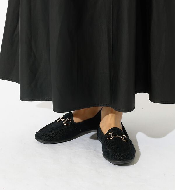 Rouge vif「【ALBEROLA / アルベローラ】ラフィア調 ビットローファー / フラット」|パンプス|