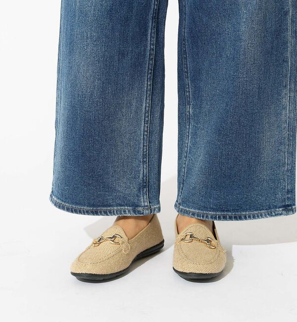 Rouge vif「【ALBEROLA / アルベローラ】ラフィア調 ビットローファー / フラット」|パンプス|