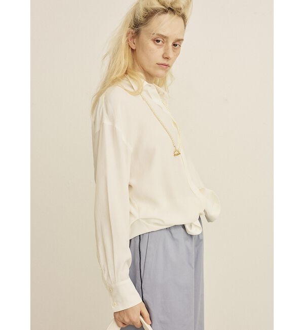 Rouge vif「ウエストタックドレープロングシャツ」|シャツ・ブラウス|