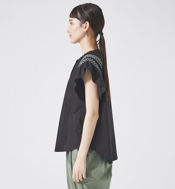 qualite「スモッキングスリーブシャツ」|シャツ・ブラウス|