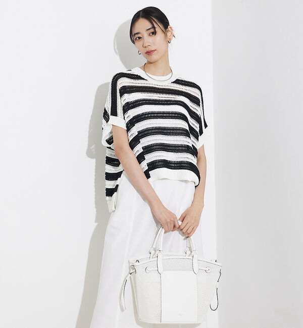 qualite「透かしガータースクエアニット」|Tシャツ・カットソー|その他