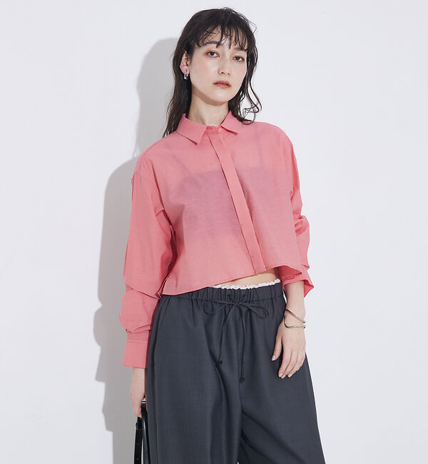 qualite「コットンシアークロップドシャツ」|シャツ・ブラウス|