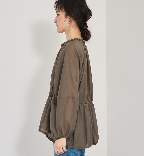 qualite「ラウンドスリーブギャザーブルゾン」|ブルゾン・スタジャン|