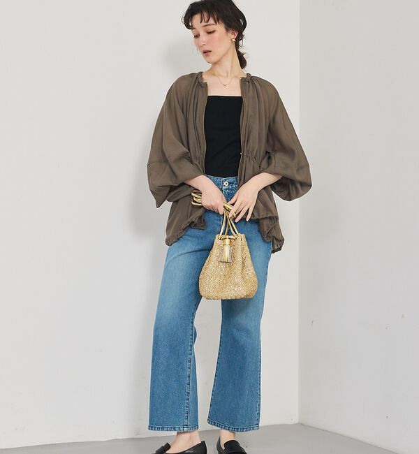 qualite「ラウンドスリーブギャザーブルゾン」|ブルゾン・スタジャン|