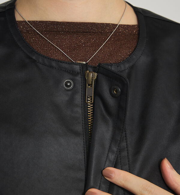 qualite「レザーライクブルゾン」|ブルゾン・スタジャン|