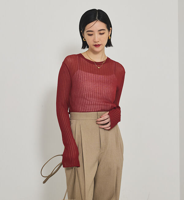 qualite「【Oggi掲載】ワイドリブシアースヌードニット/スヌード取り外し可能」|ニット・セーター|