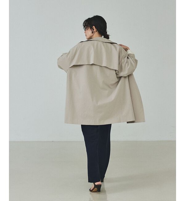 qualite「ネイビー数点入荷！在庫あるのみ！【大人のスプリングコート】オーバースタンドコート」|トレンチコート|