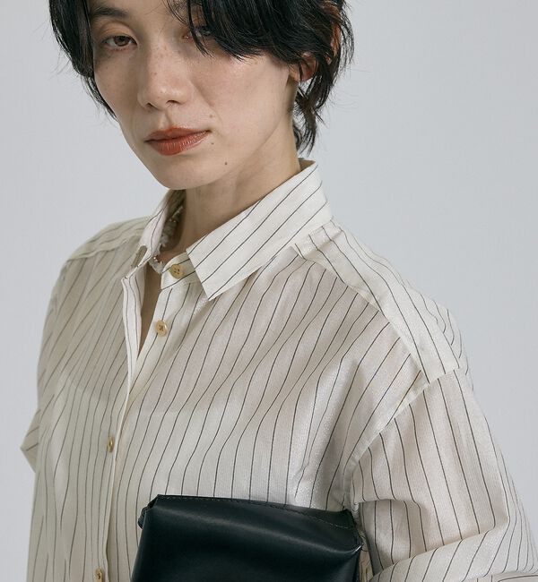 qualite「ラメストライプシャツ【予約】」|シャツ・ブラウス|