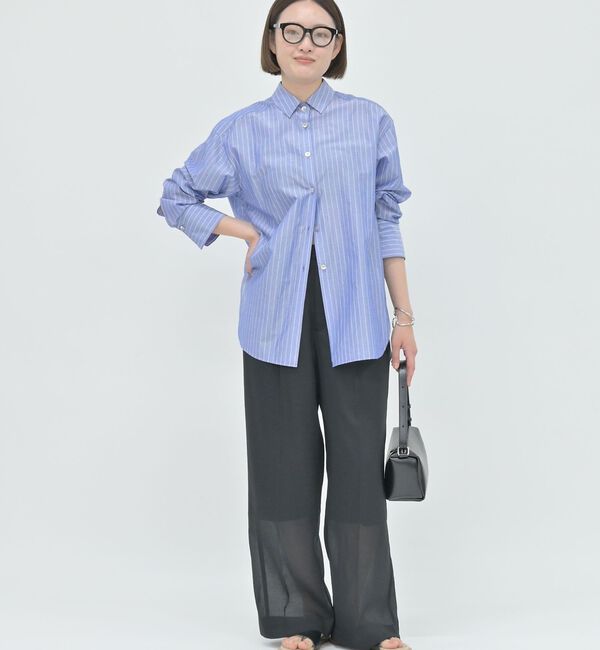 qualite「ラメストライプシャツ【予約】」|シャツ・ブラウス|