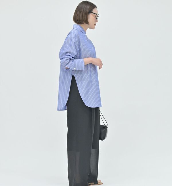 qualite「ラメストライプシャツ【予約】」|シャツ・ブラウス|