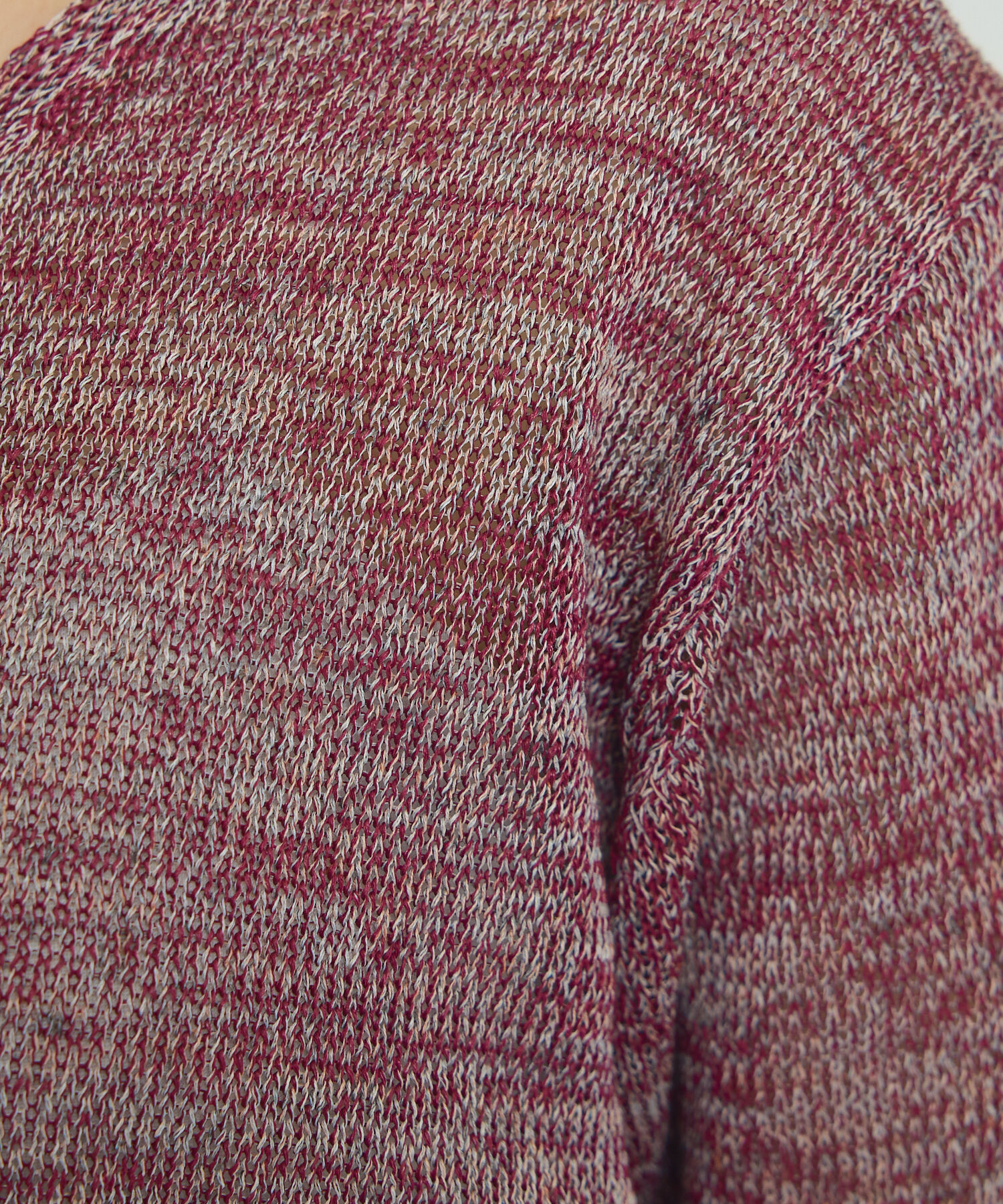 qualite「カラーポリリネンVネックニット【予約】」|ニット・セーター|