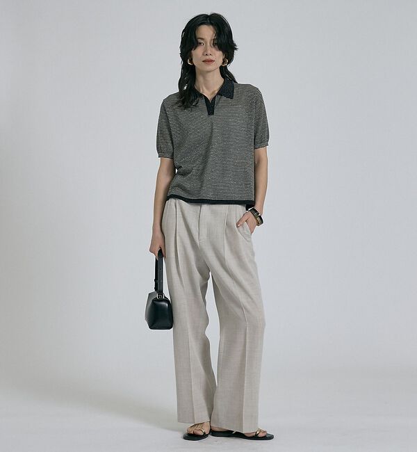 qualite「ラメポロニットTシャツ【予約】」|Tシャツ・カットソー|