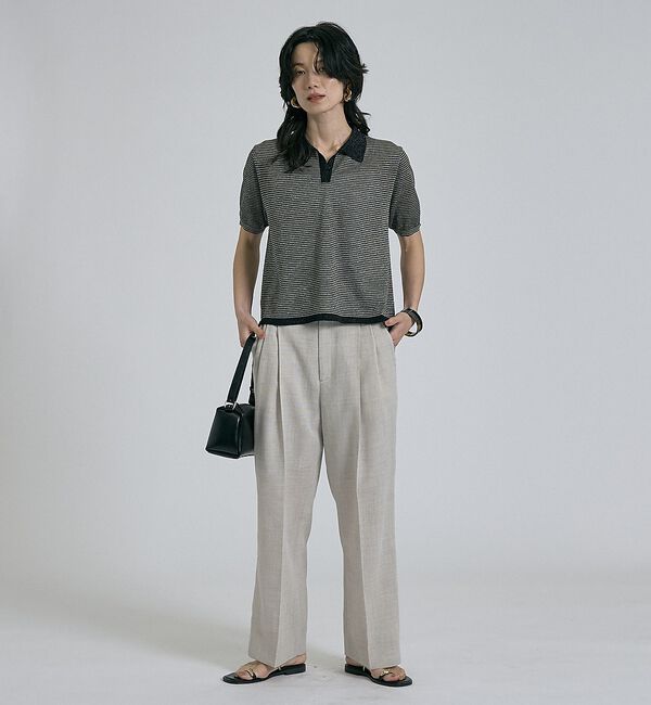 qualite「ラメポロニットTシャツ【予約】」|Tシャツ・カットソー|