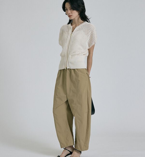 qualite「ZIP UP 透かしニット【予約】」|ニット・セーター|