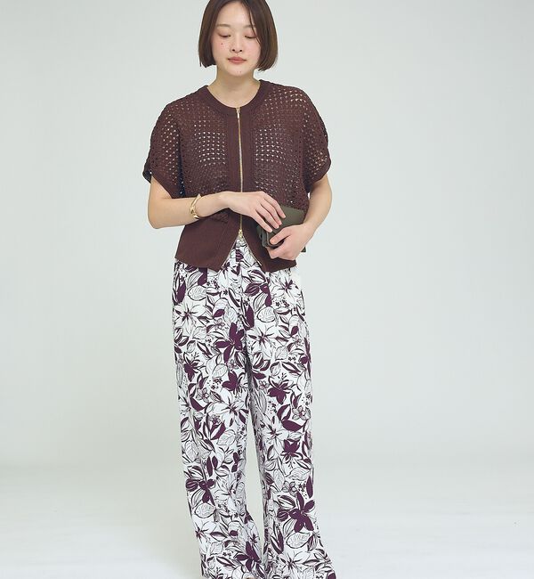 qualite「ZIP UP 透かしニット【予約】」|ニット・セーター|