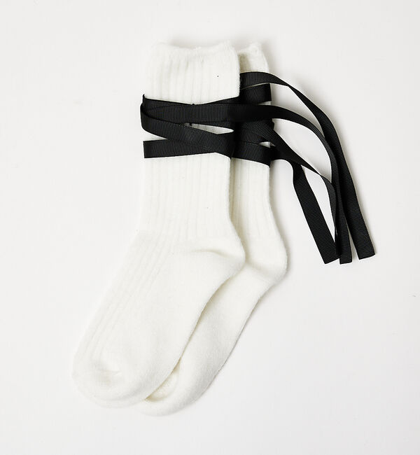 AU BANNISTER「●FAKUI リボンソックス(起毛)」|その他|