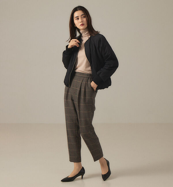 abahouse mavie「【感嘆パンツ】チェックタックテーパードパンツ」|スラックス|