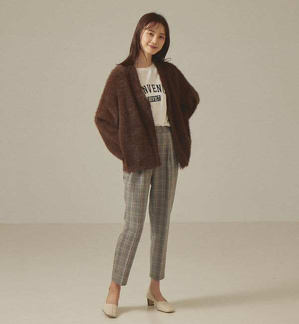abahouse mavie「【感嘆パンツ】チェックタックテーパードパンツ」|スラックス|