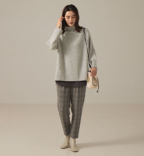 abahouse mavie「【感嘆パンツ】チェックタックテーパードパンツ」|スラックス|