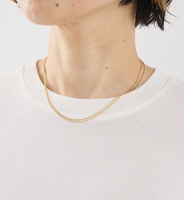 The Store by C' 「【MARIHA】Silent Rain ネックレス 2連(ボール&times;レクタングル)」|ネックレス|ゴールド