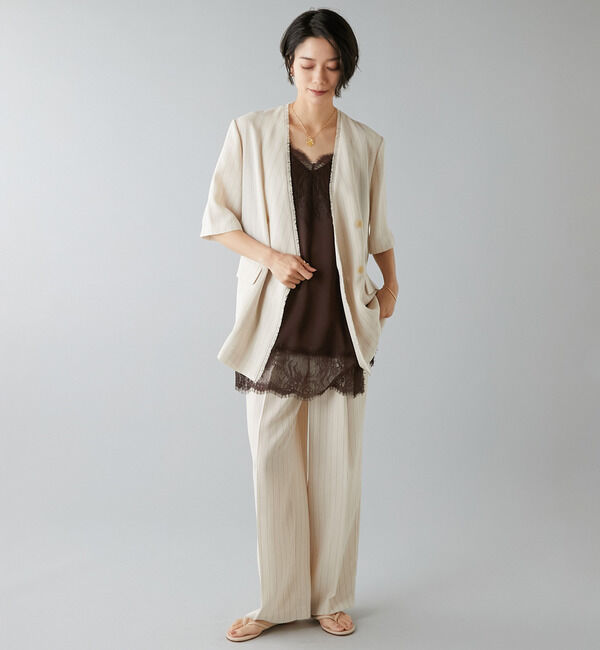 Liesse「レーストリムキャミソール」|シャツ・ブラウス|