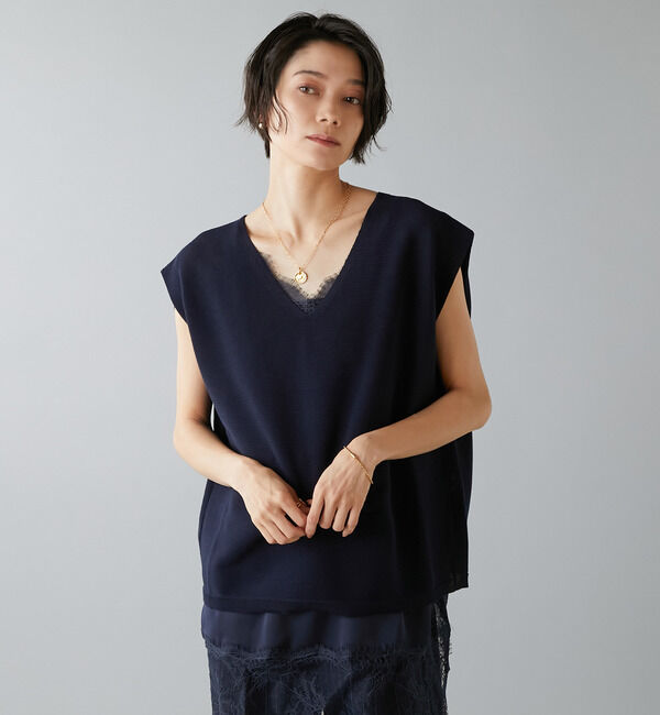 Liesse「レーストリムキャミソール」|シャツ・ブラウス|