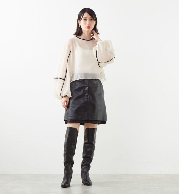 Soffitto「エコレザーミニスカート」|スカート|ブラック