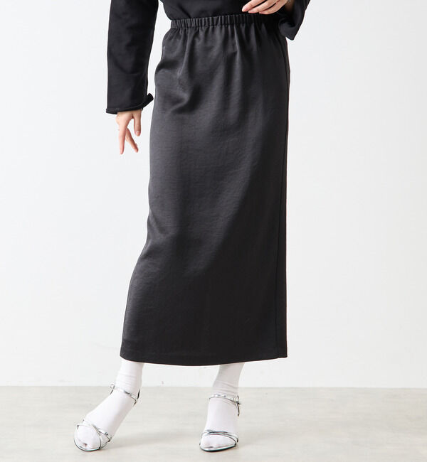 Soffitto「ウエストゴムサテンスカート」|スカート|ブラック