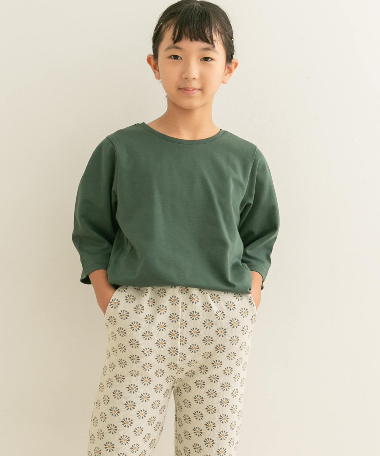 URBAN RESEARCH DOORS「『親子リンク』タックバルーンスリーブTシャツ(KIDS)」|その他|グリーン