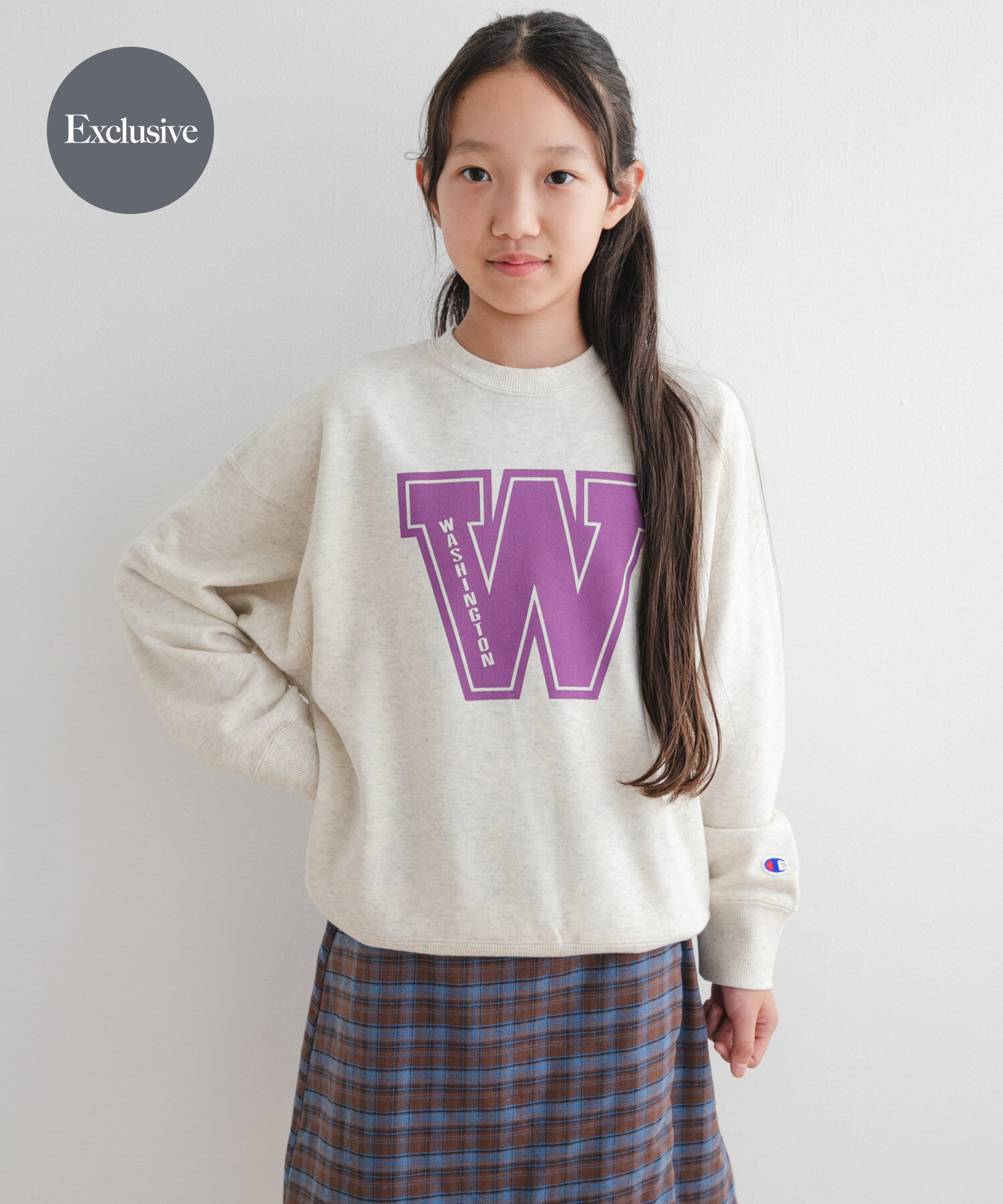 URBAN RESEARCH DOORS「『WEB/一部店舗限定』『別注』Champion&times;DOORS　ロゴスウェット(KIDS)」|その他|アイボリー