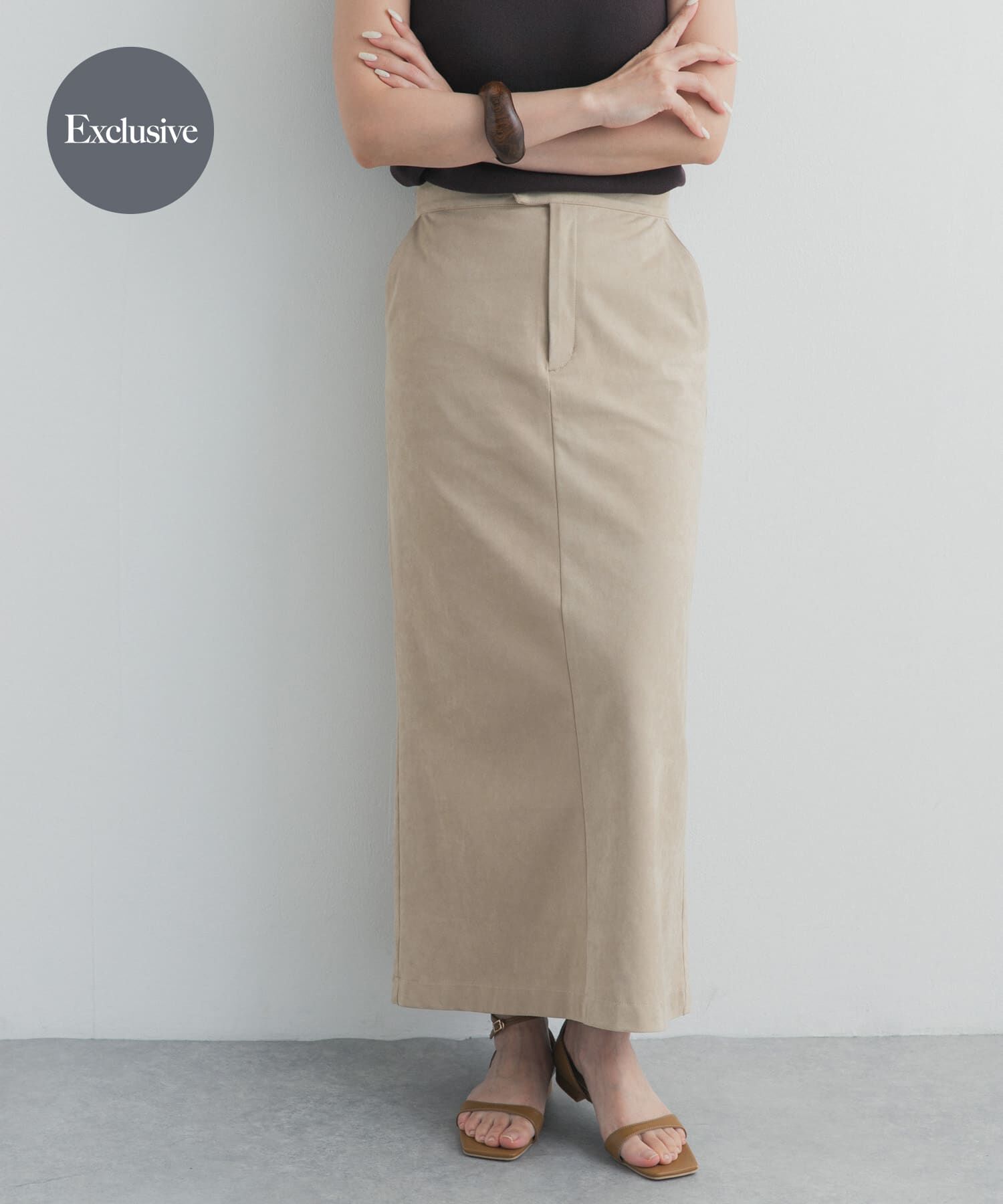 URBAN RESEARCH DOORS「『別注』Audrey and John Wad&times;DOORS　スウェードスカート」|スカート|ベージュ