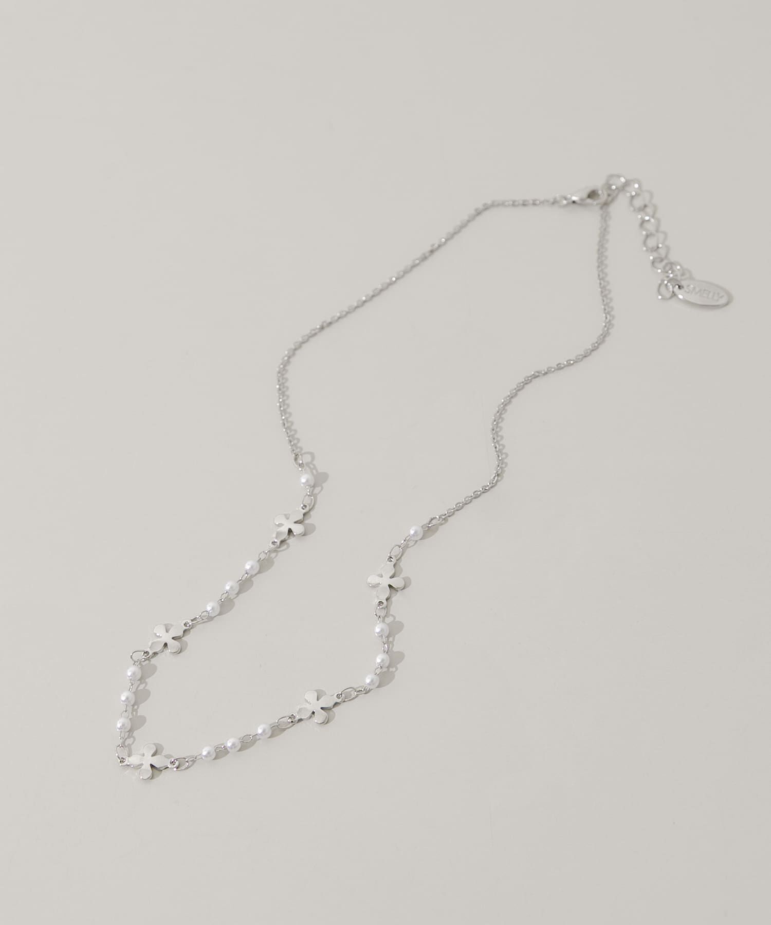 SMELLY「フラワーモチーフパールネックレス」|ネックレス|