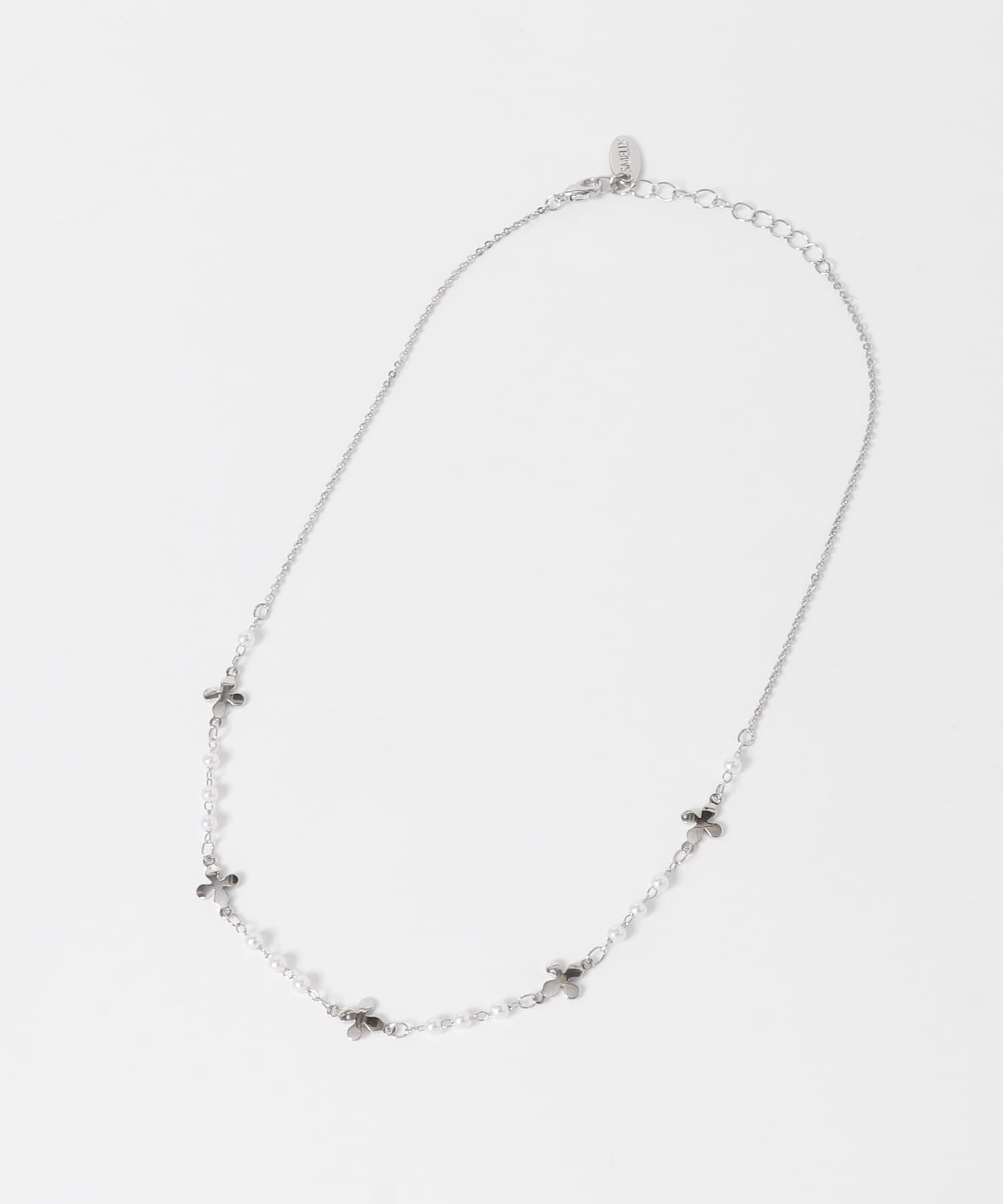 SMELLY「フラワーモチーフパールネックレス」|ネックレス|