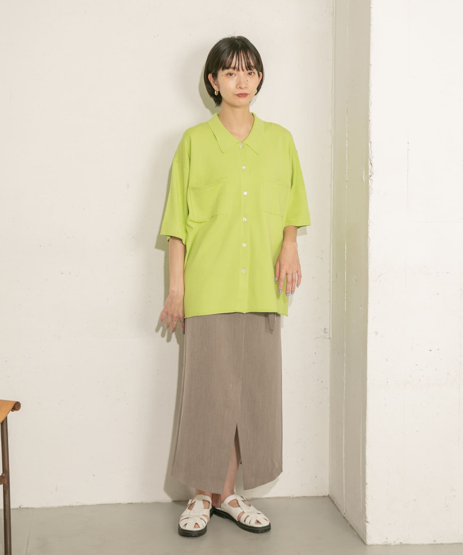  「ルーズシルエットニットシャツ」|ニット・セーター|