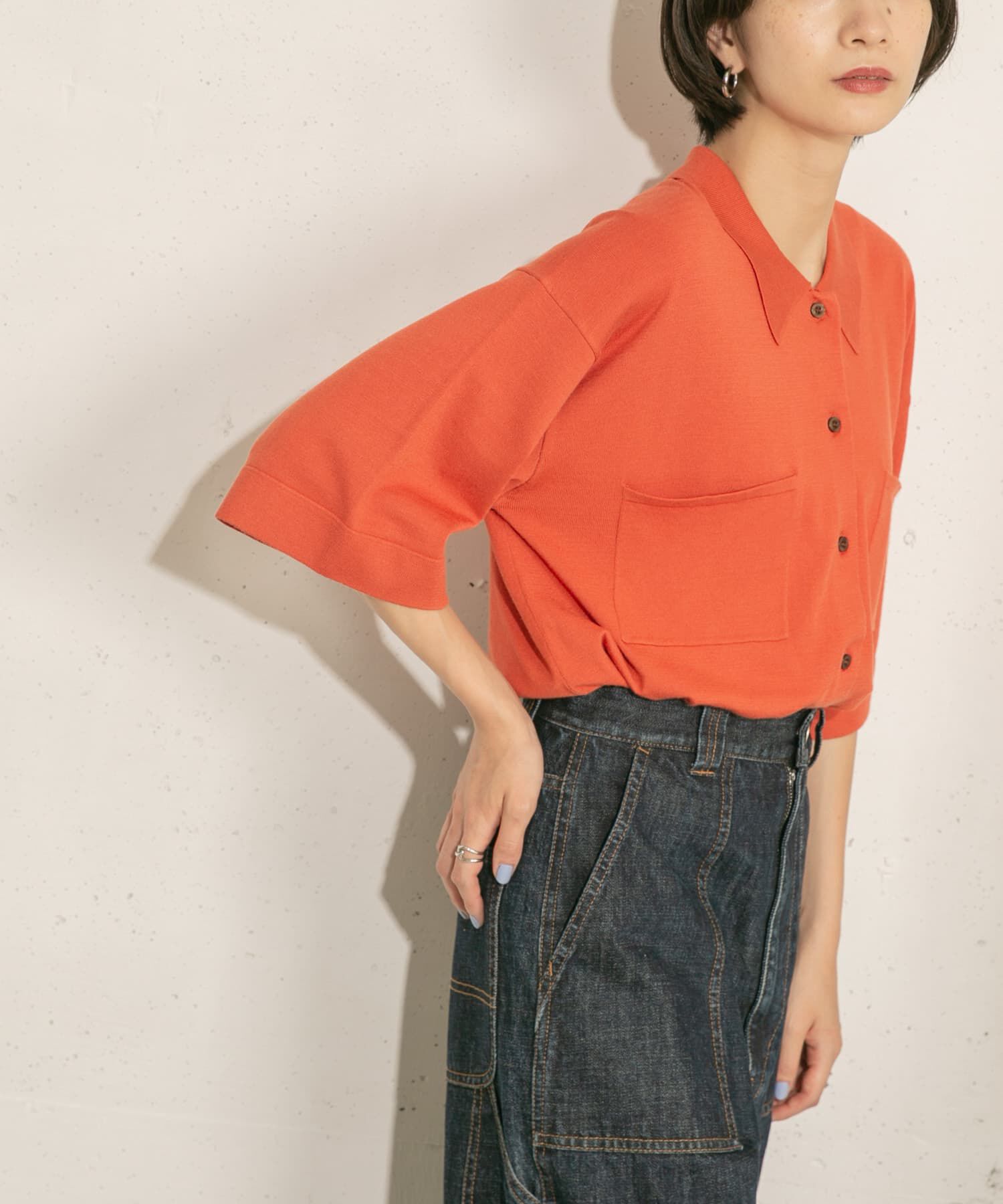  「ルーズシルエットニットシャツ」|ニット・セーター|