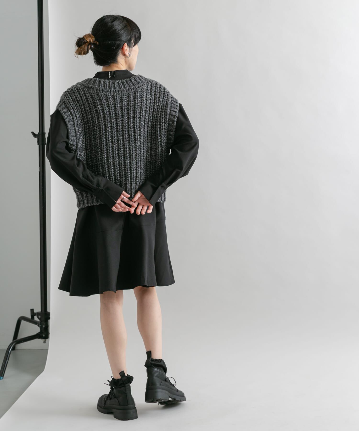  「タックスリーブミニワンピース」|ワンピース|