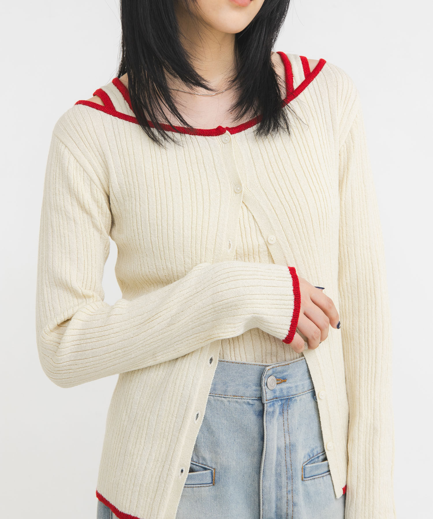  「2WAYタンクトップSETカーディガン」|ニット・セーター|