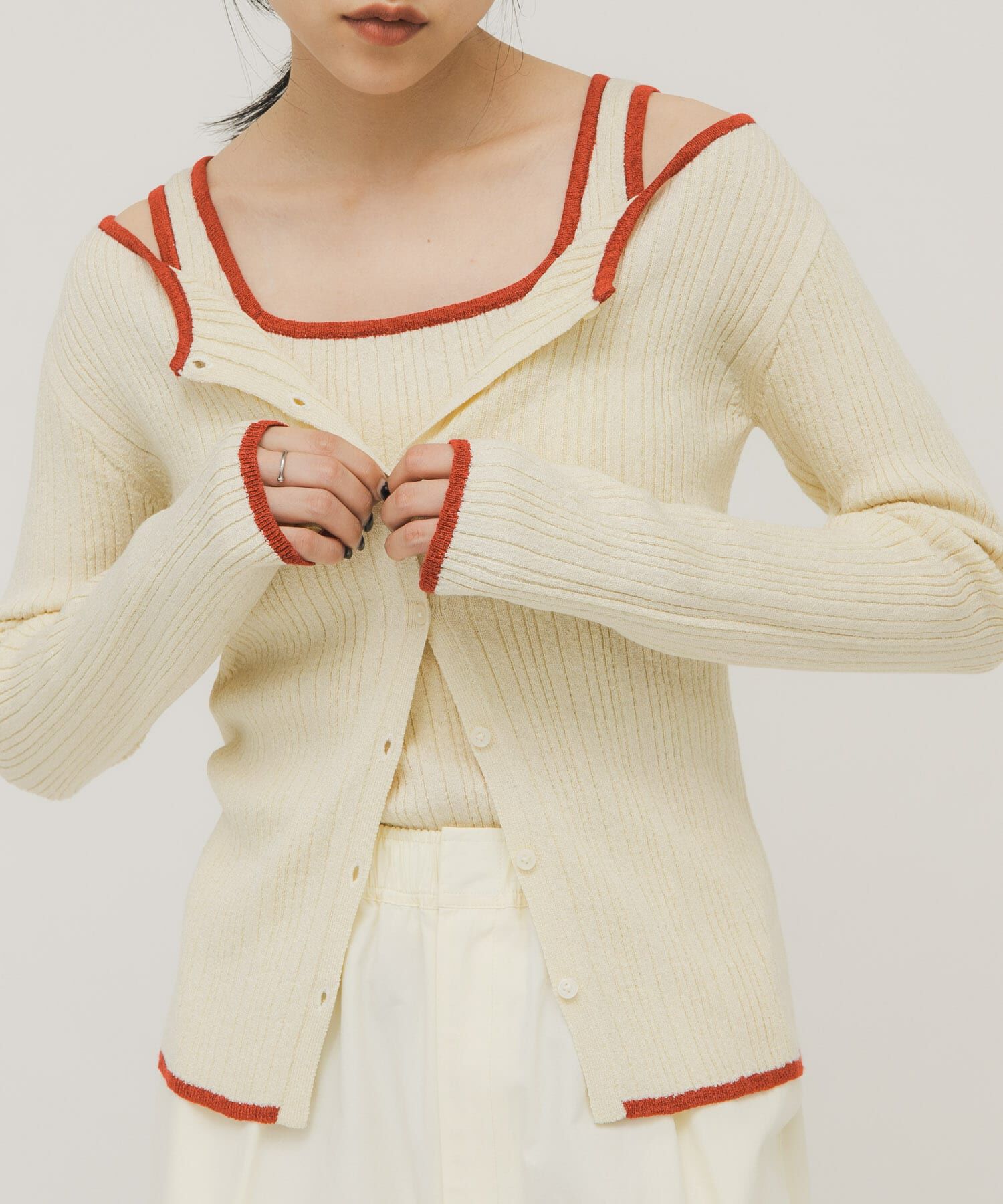  「2WAYタンクトップSETカーディガン」|ニット・セーター|