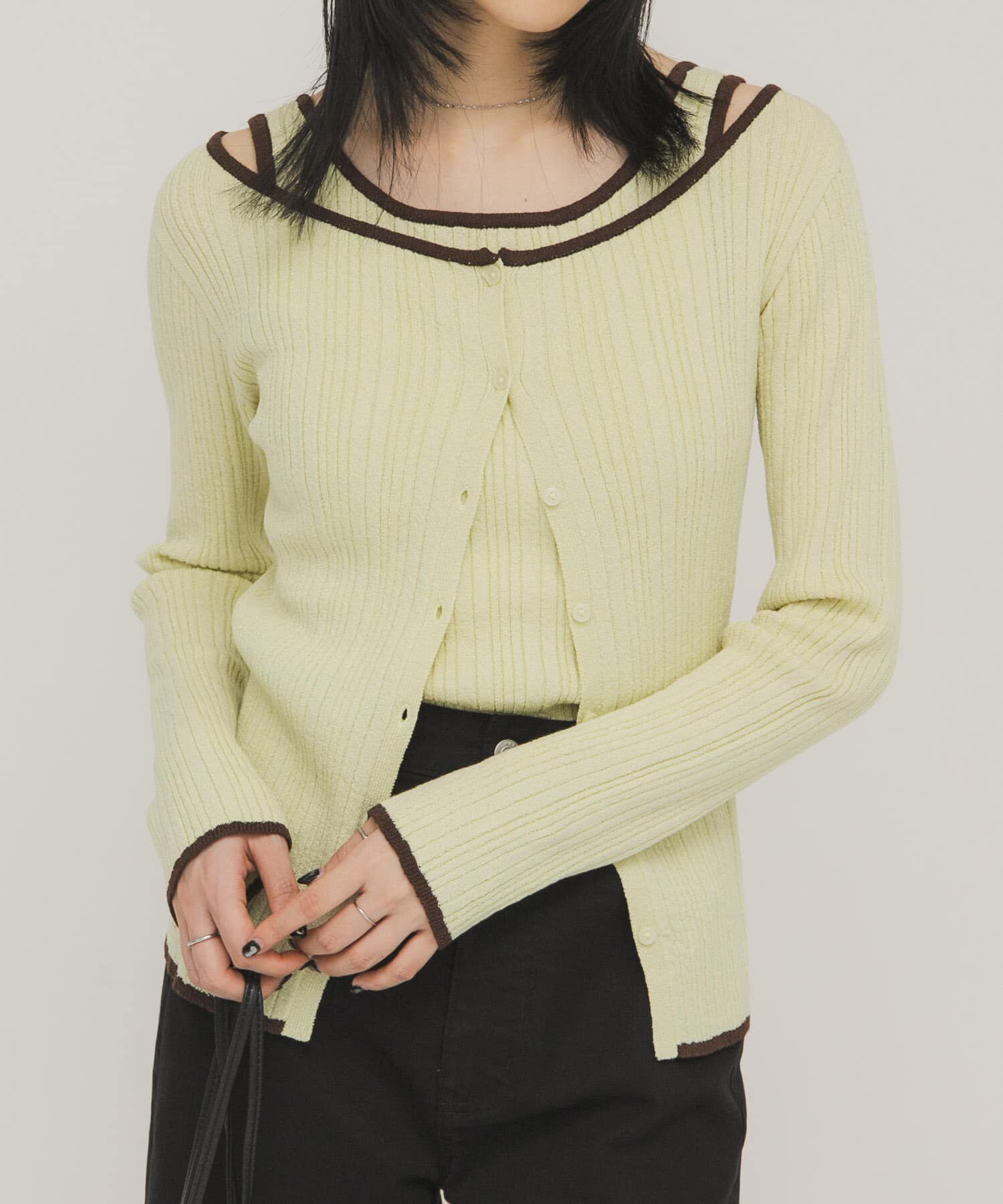  「2WAYタンクトップSETカーディガン」|ニット・セーター|