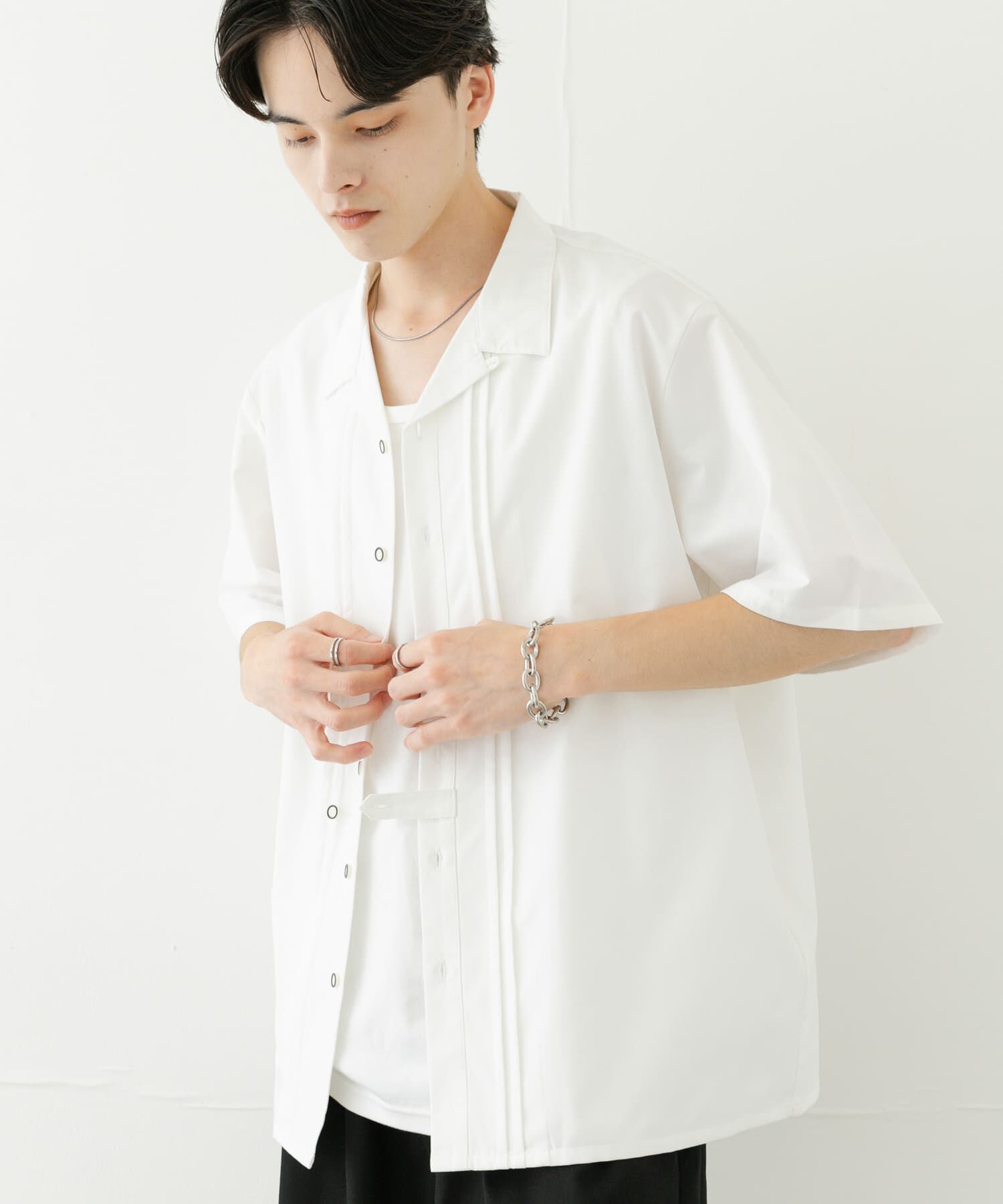 SENSE OF PLACE by URBAN RESEARCH「デザインオープンカラーショートスリーブシャツ」|シャツ・ブラウス|