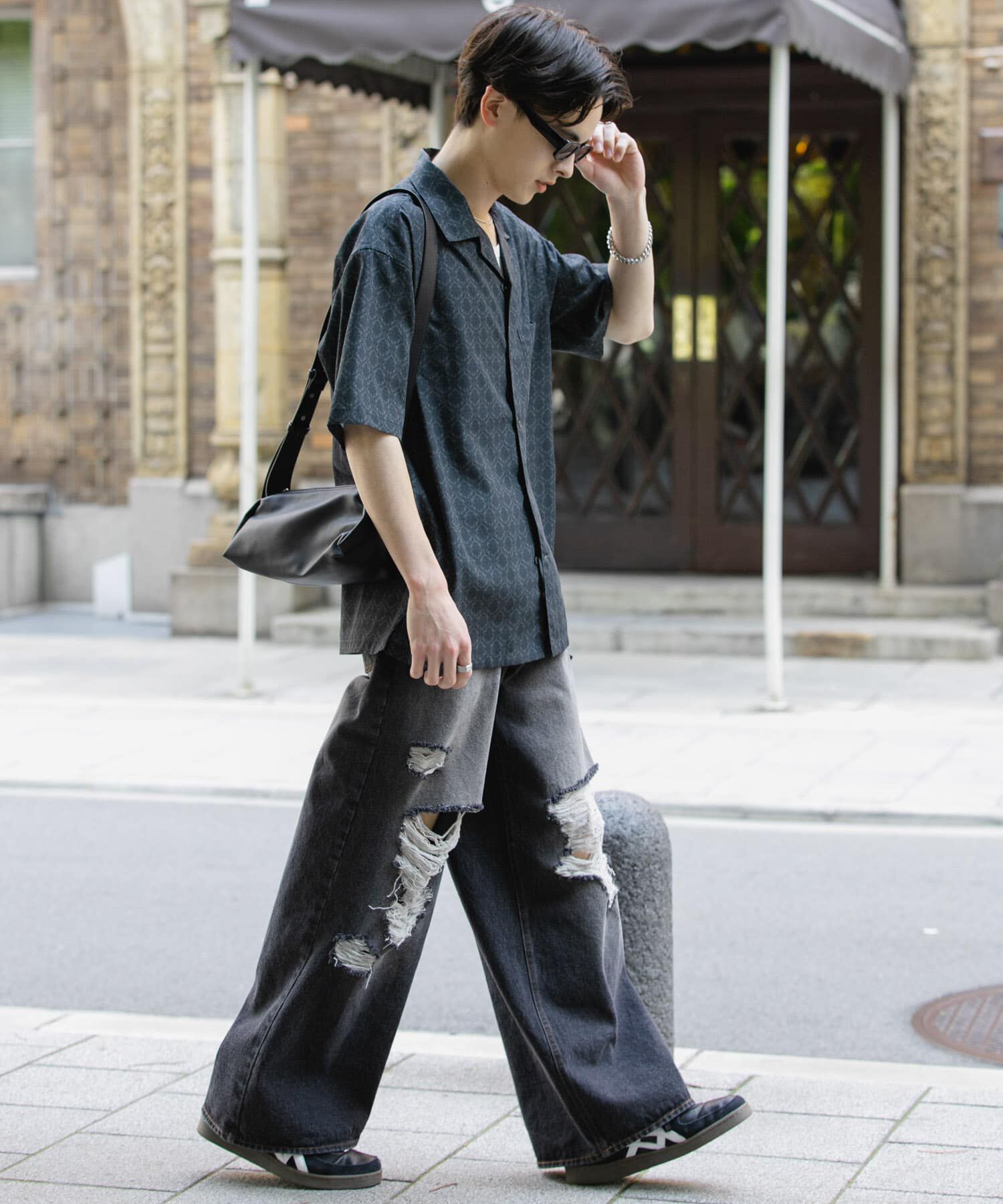 SENSE OF PLACE by URBAN RESEARCH「ダマスクオープンカラーショートスリーブシャツ」|シャツ・ブラウス|